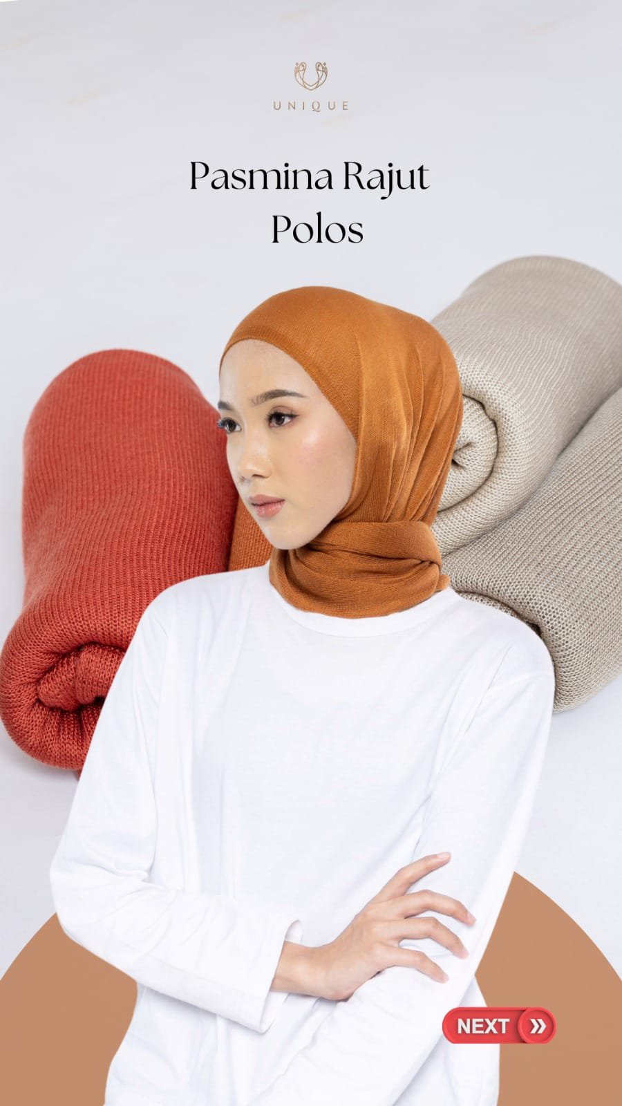 Pashmina Rajut Polos